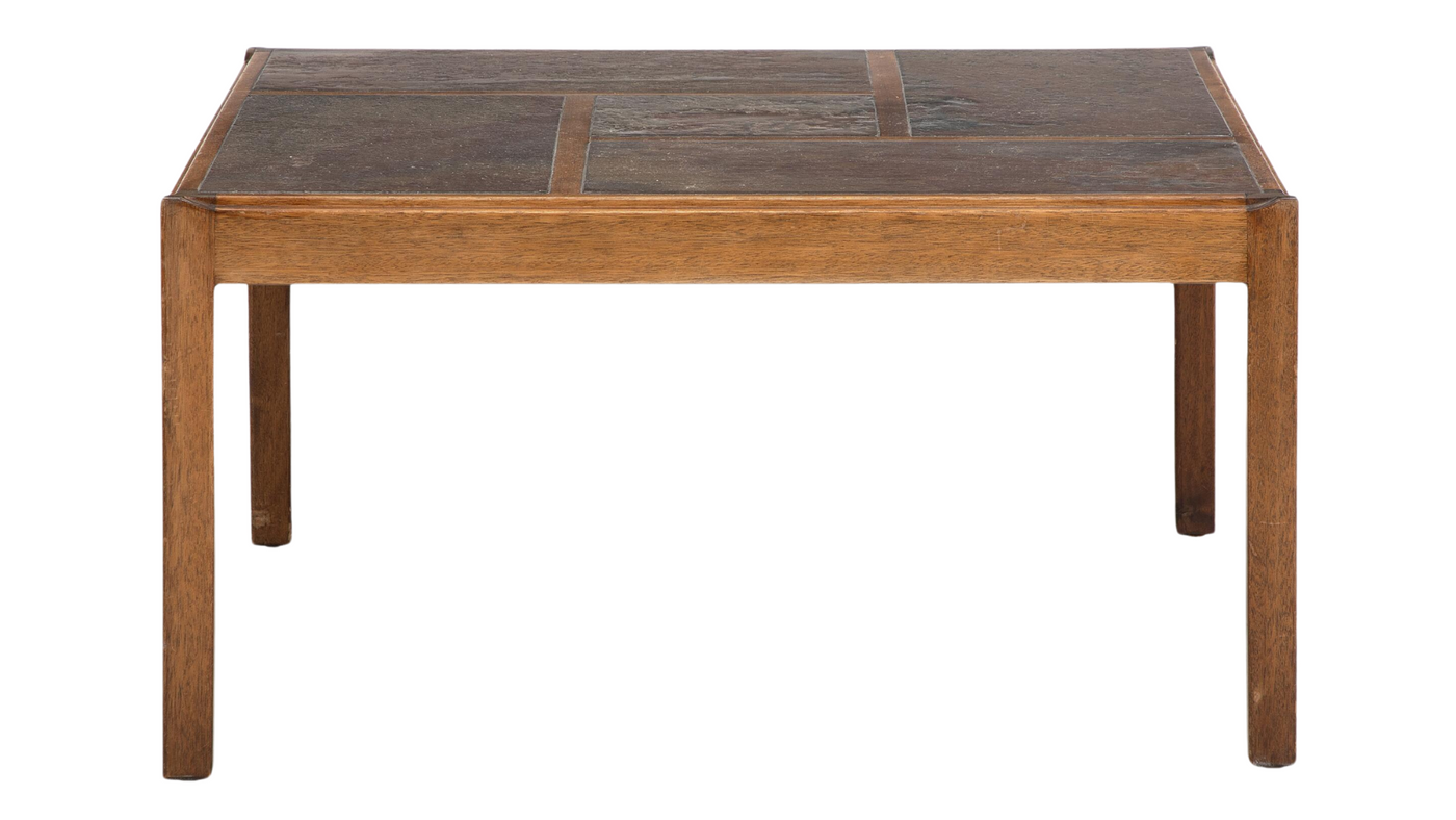 1970s Svend Langkilde mahogany and slate coffee table