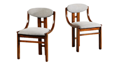 1960s set Italian double-back dining chairs