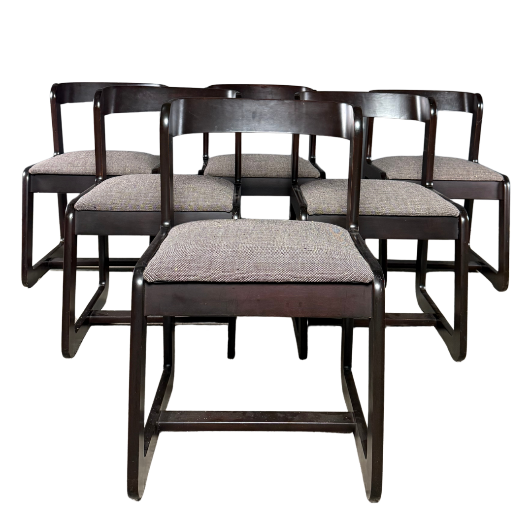 1970s Mario Sabot : set six bentwood dining chairs