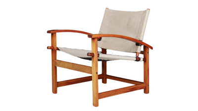 1970s Hyllinge Møbler canvas & wood safari chair