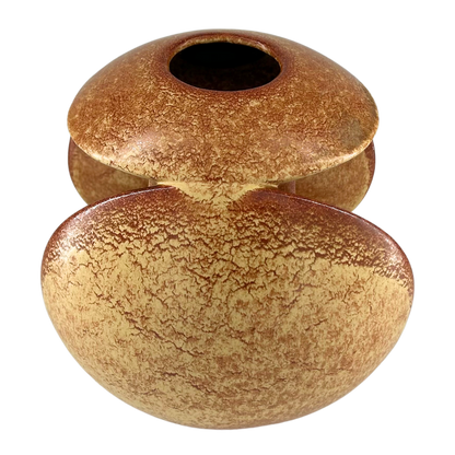 1970s Roberto Rigon : "sculptural ball" vase, screziato tabacco glaze