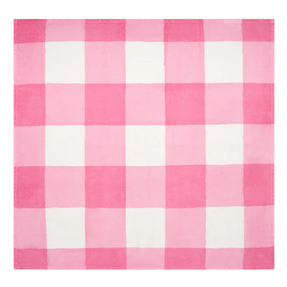 Summerill & Bishop : 'Gingham' Linen Napkin in Rose Pink, Set of 4