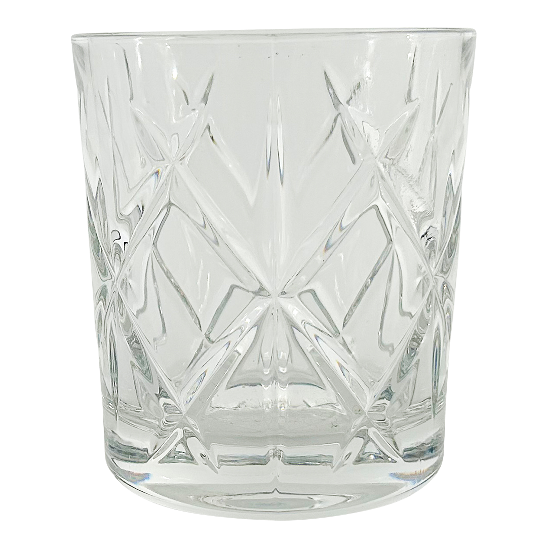 Vintage Whiskey : cross cut crystal lowball glass