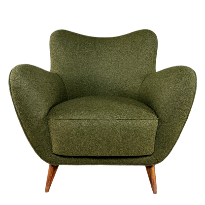 1950s Guglielmo Veronesi : pair of Italian butterfly lounge chair, felted wool