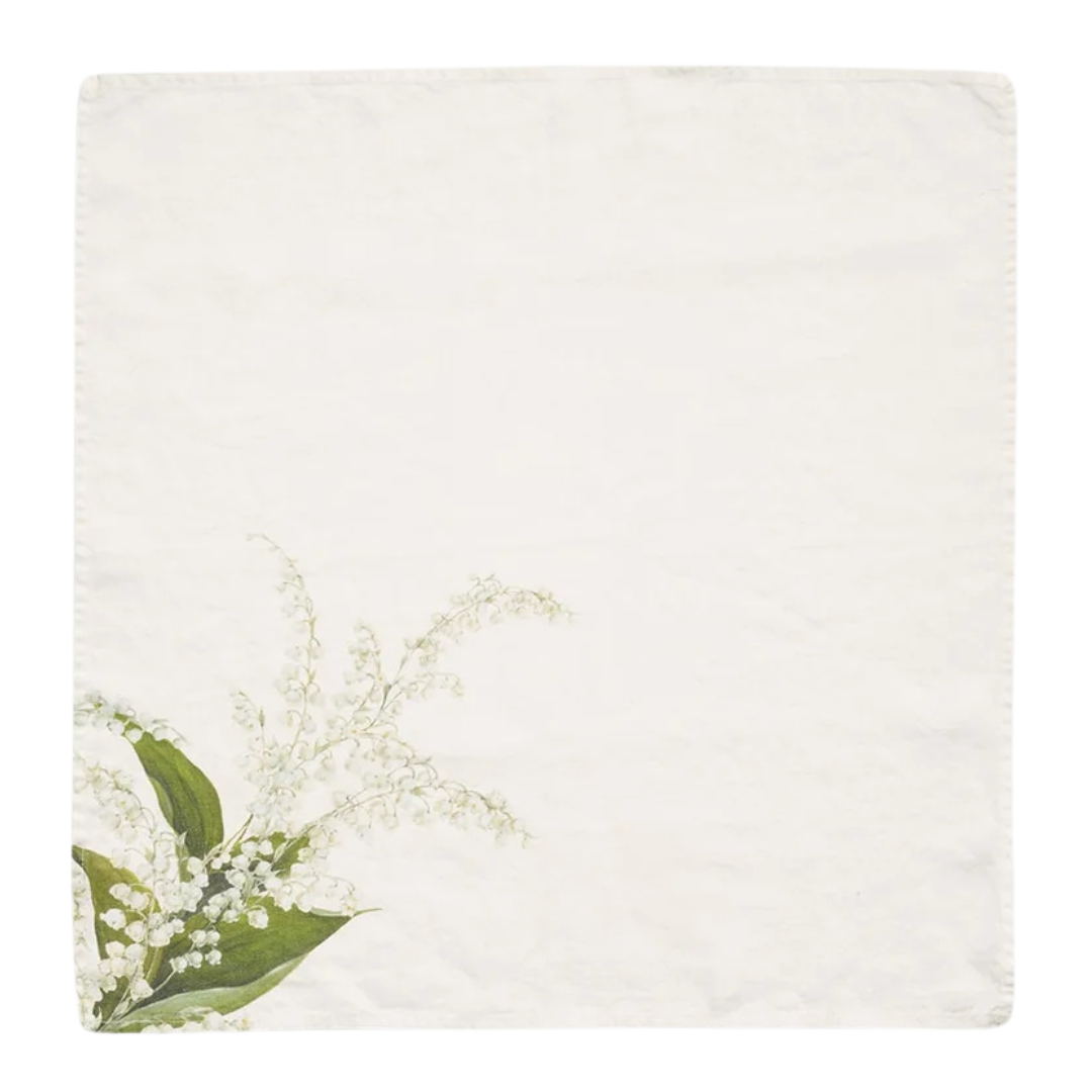 Summerill & Bishop : Lily of the Valley 'Muguet' Linen Napkin, Set of 4