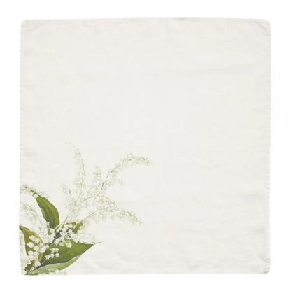 Summerill & Bishop : Lily of the Valley 'Muguet' Linen Napkin, Set of 4