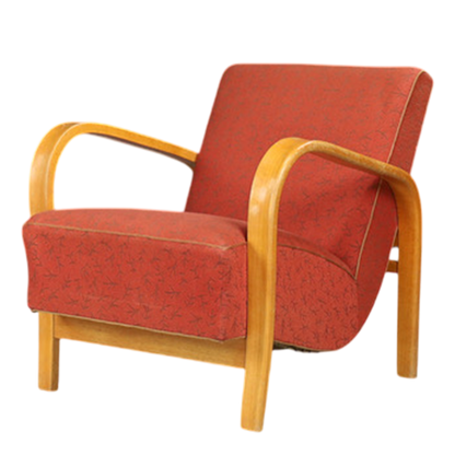 1950s Czech : sculpted bent beechwood armchair