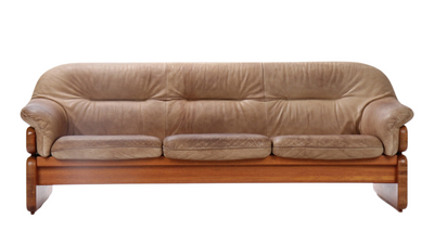 Late 1970s Nielaus Møbler cognac leather sofa