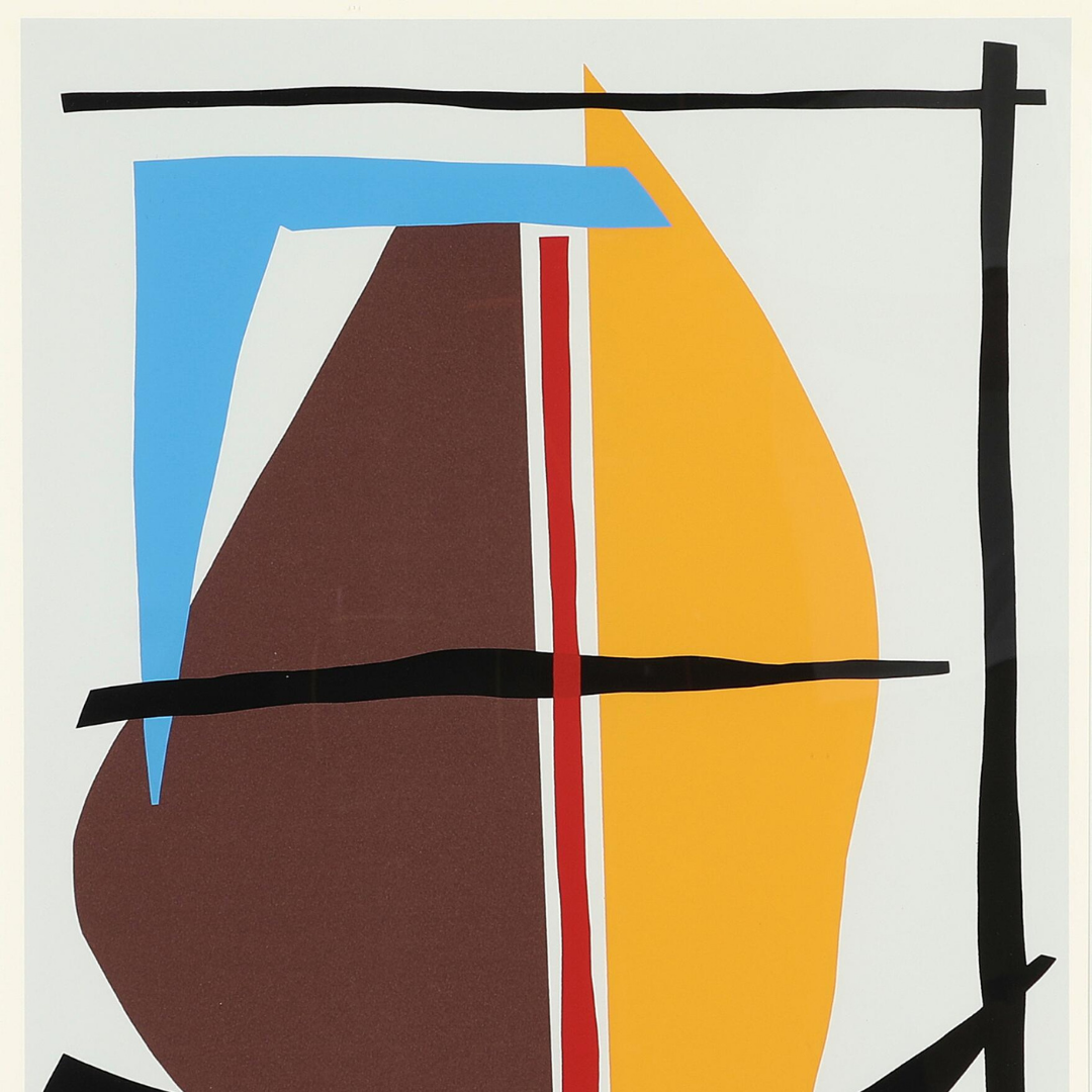 Robert Jacobsen (1912-1993) : abstract composition in colors, silkscreen