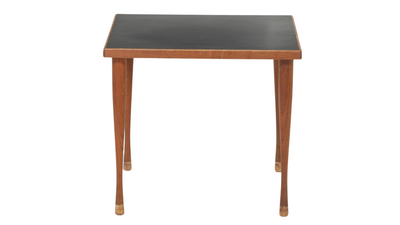 1960s Danish design teak & black formica side table