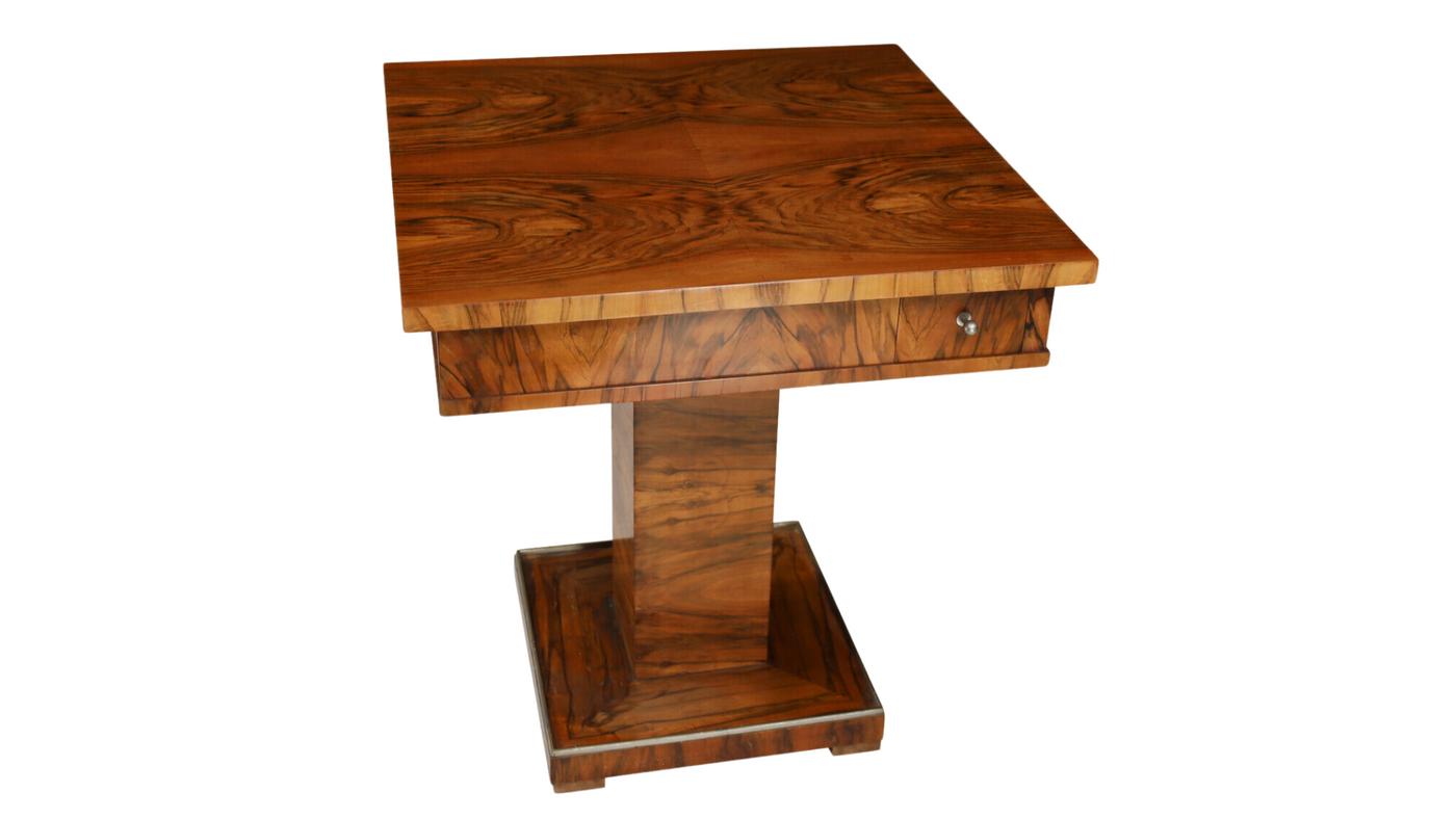 c1840 Austrian Beidermier figured walnut game table