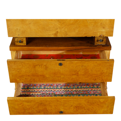 1930s Giorgio Wenter Marini : 2-part maple burl & walnut cabinet, Italy