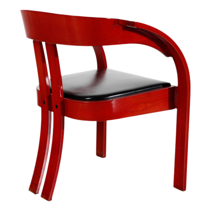1970s Giovanni Battista Bassi : six red "Elisa" dining chairs, Poltronova