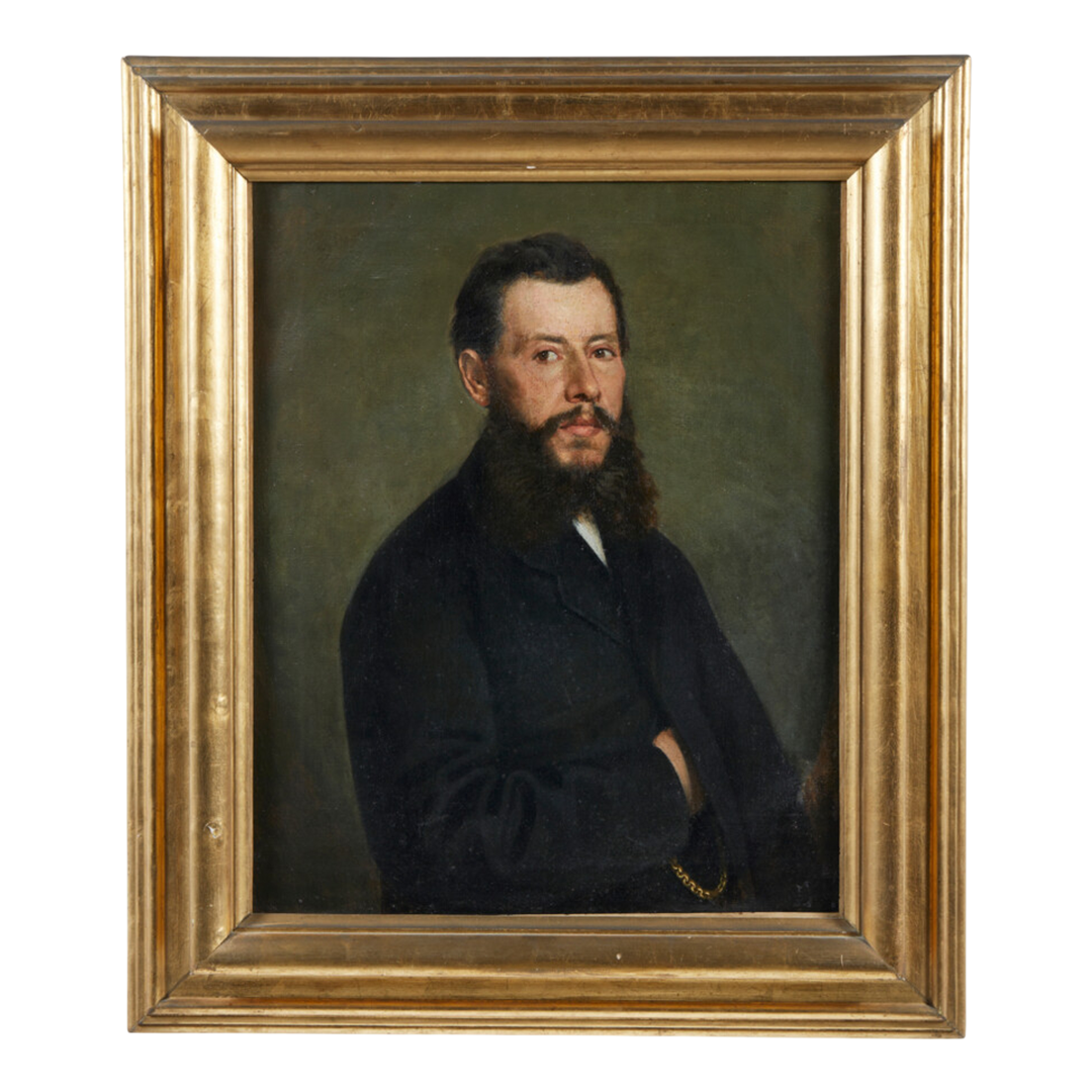 19thc Italian : large portrait of a suited man w/beard