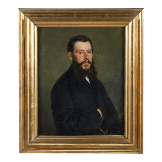 19thc Italian : large portrait of a suited man w/beard