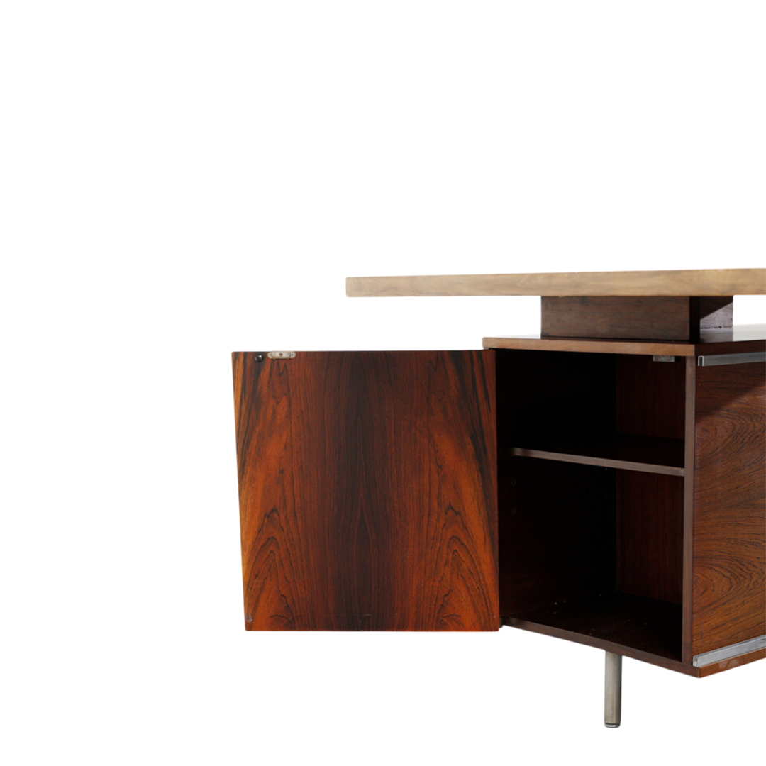 1950s George Nelson : rosewood "Executive Office Group" desk w/cabinets, Herman Miller