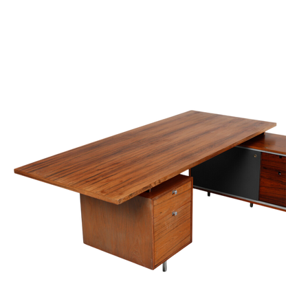 1950s George Nelson : rosewood "Executive Office Group" desk w/cabinets, Herman Miller