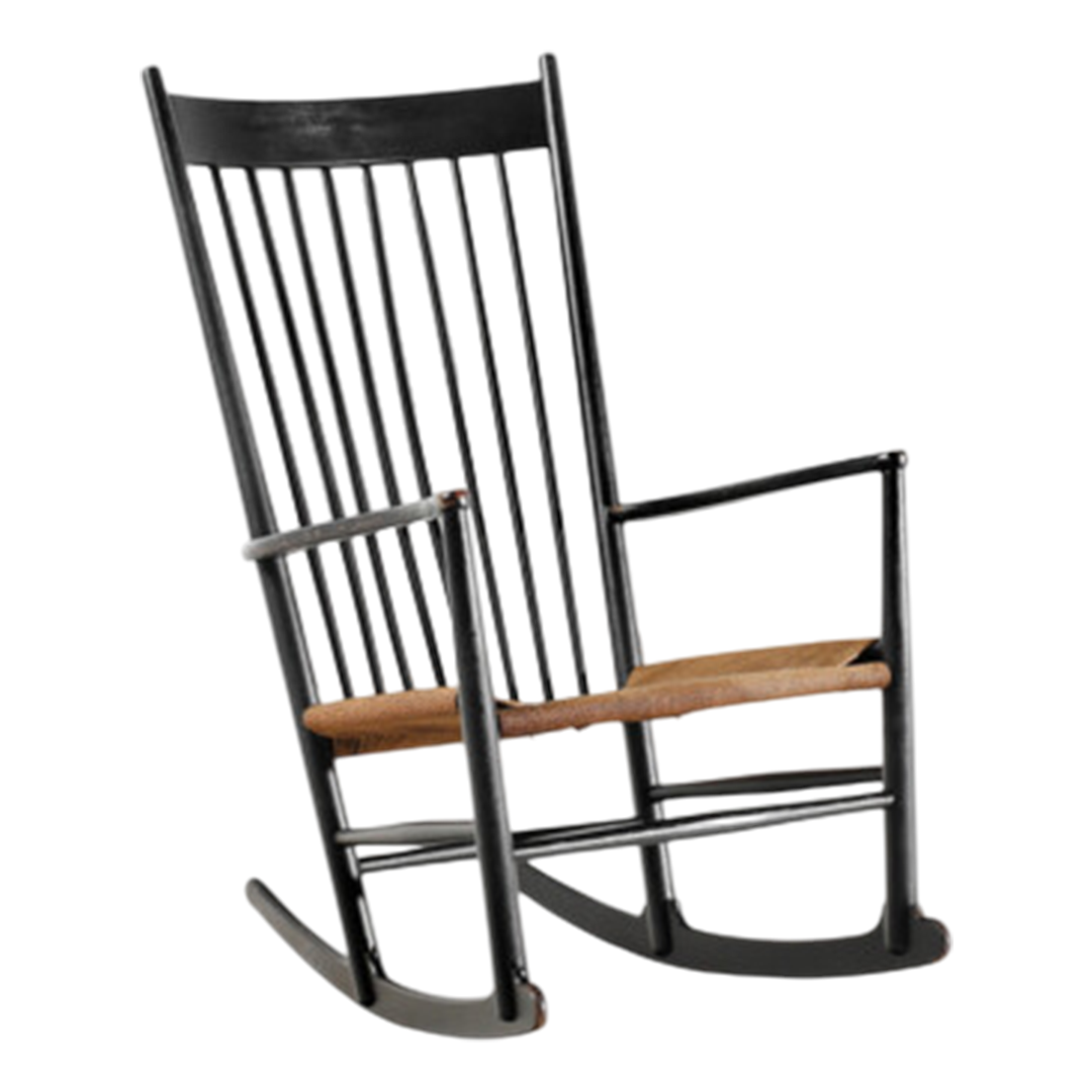 1944 Hans J Wegner : beechwood model J16 rocking chair, FDB Møbler