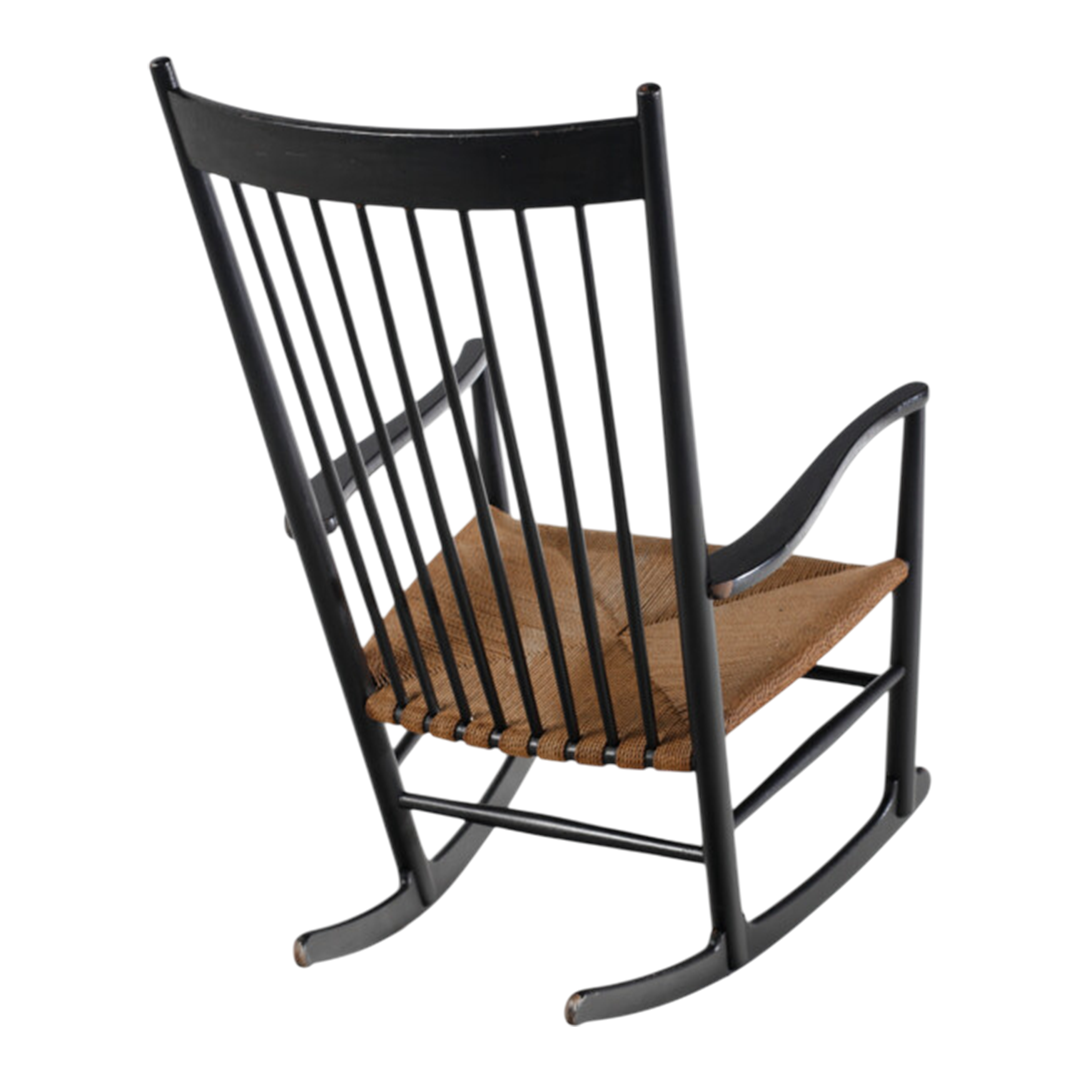 1944 Hans J Wegner : beechwood model J16 rocking chair, FDB Møbler