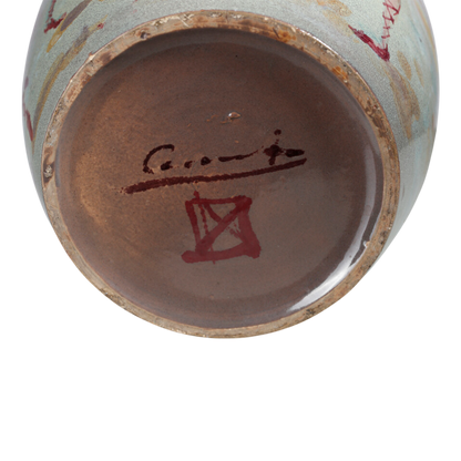 1950s Victor Cerrato : ceramic vase decorated with classical dancers