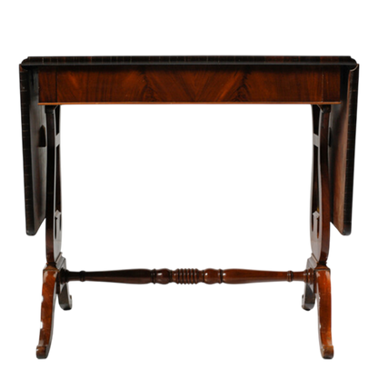 19thc Italian : various inlaid wood game table w/lyre base