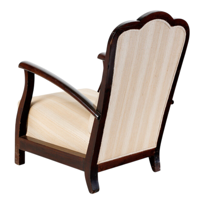 1930s Italian : pair dark-stained beechwood Novocentro armchairs
