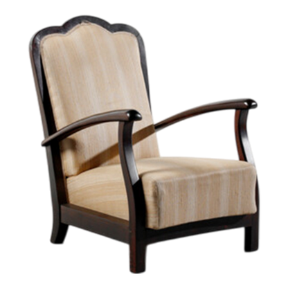 1930s Italian : pair dark-stained beechwood Novocentro armchairs