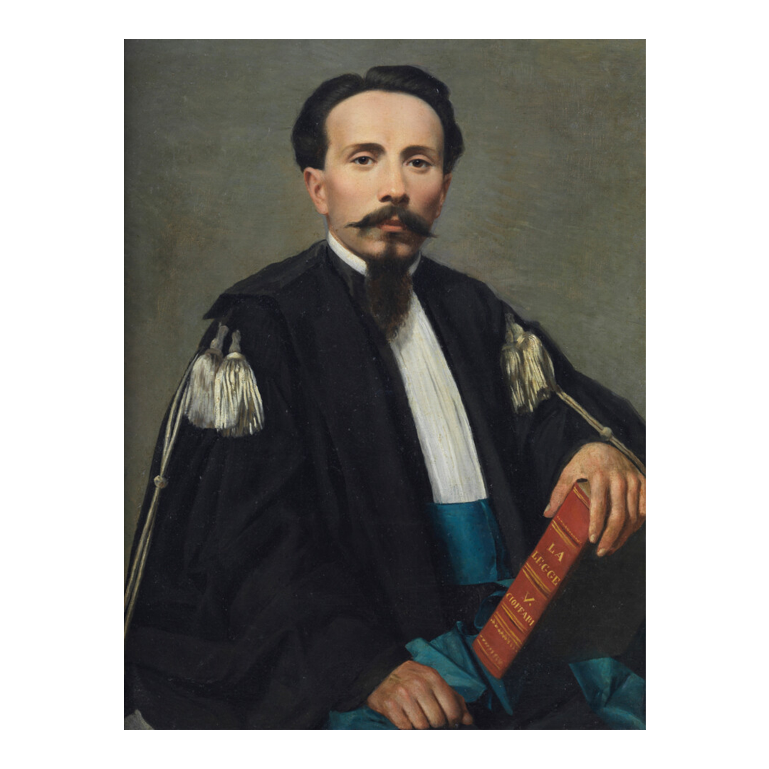 Late 19thc Italian : formal male portrait of a jurist, o/c