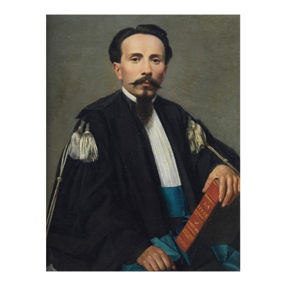 Late 19thc Italian : formal male portrait of a jurist, o/c