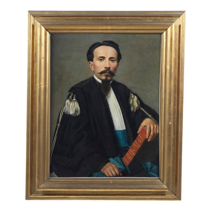 Late 19thc Italian : formal male portrait of a jurist, o/c