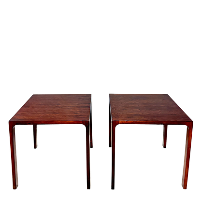 1960s Leif Jacobsen : pair square rosewood side tables, Toronto