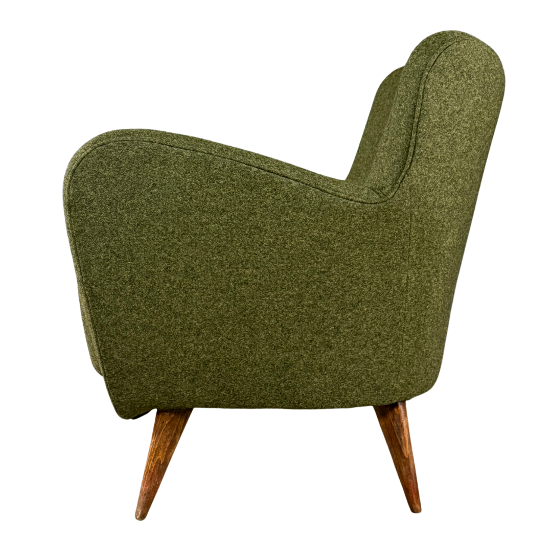 1950s Guglielmo Veronesi : pair of Italian butterfly lounge chair, felted wool