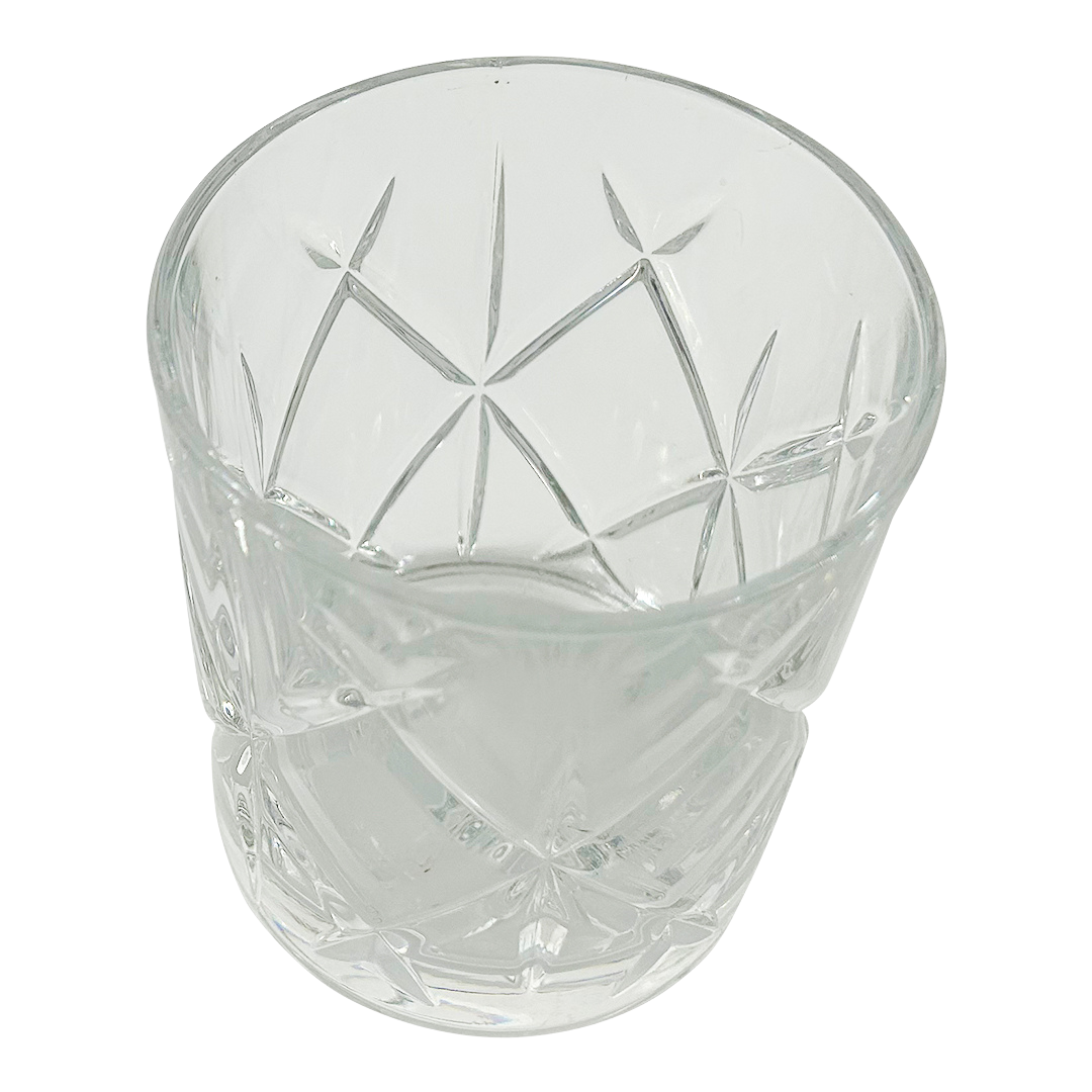 Vintage Whiskey : cross cut crystal lowball glass