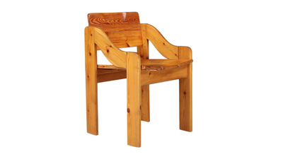 1970s Scandinavian solid pinewood armchairs