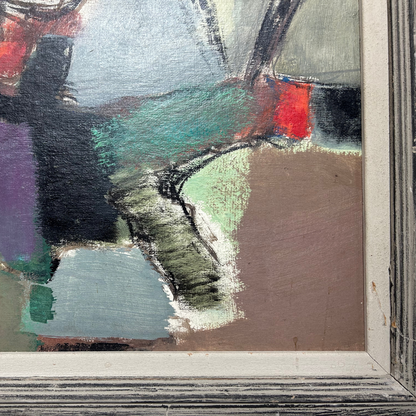 Mid-Century Eugene Arcieri : 17" x 21" abstract o/c, Woodstock artist