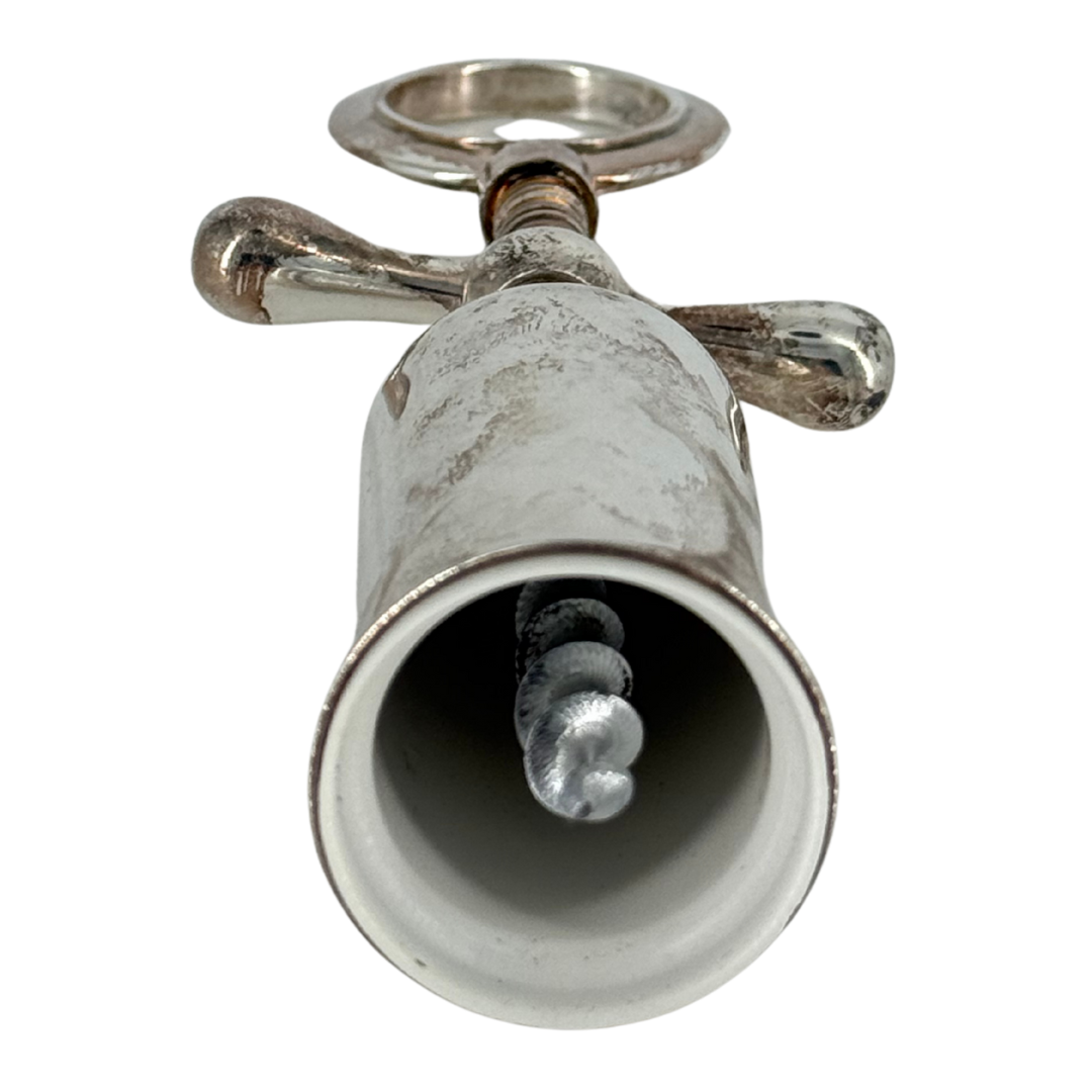 1960s Italian : chrome plated metal "bell" form corkscrew