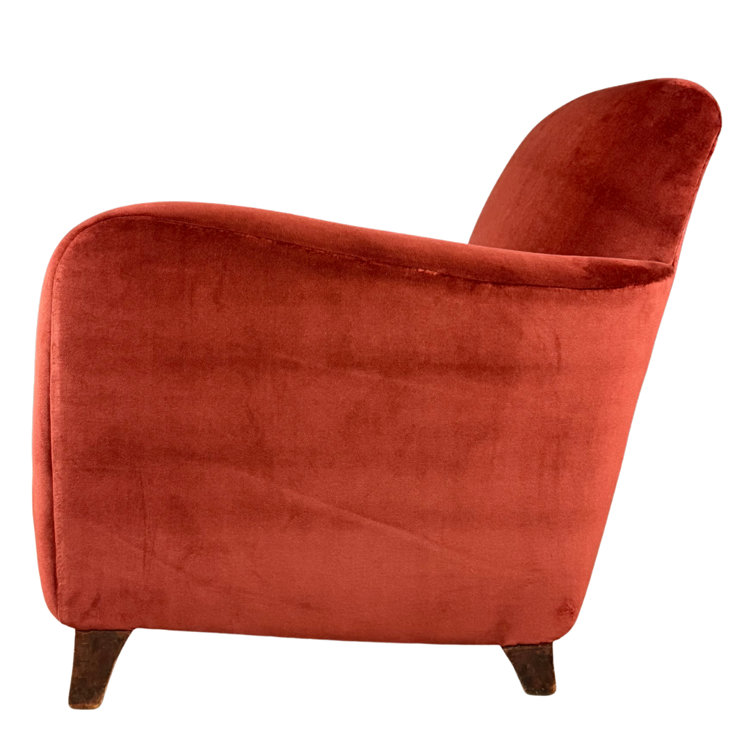 1950s American : classic fully upholstered modern easy chair