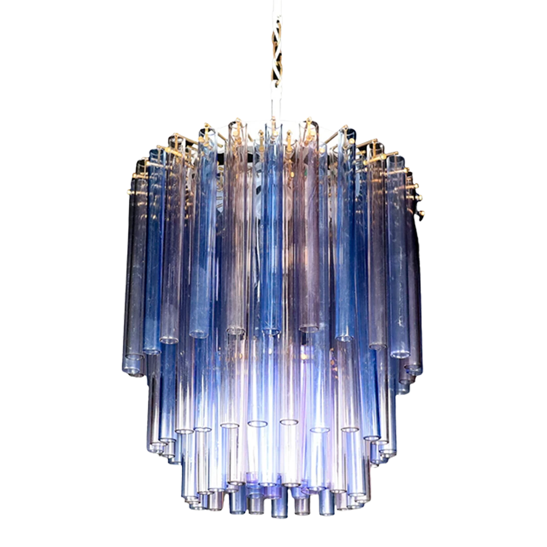 1960s Italian : Venini Grande Murano triedri chandelier, Italy