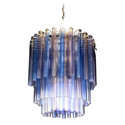 1960s Italian : Venini Grande Murano triedri chandelier, Italy