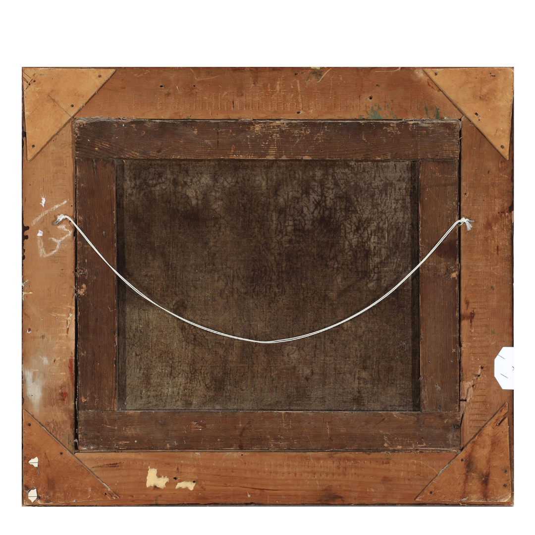 c1850s unsigned : still life with parrot and fruit, o/c