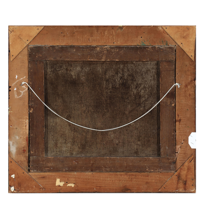 c1850s unsigned : still life with parrot and fruit, o/c