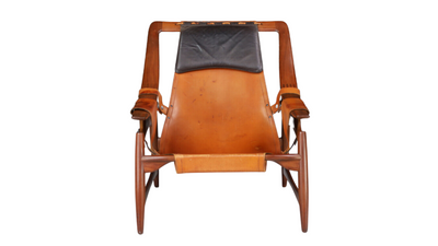 1960s Liceu de Artes e Ofícios leather chair and ottoman
