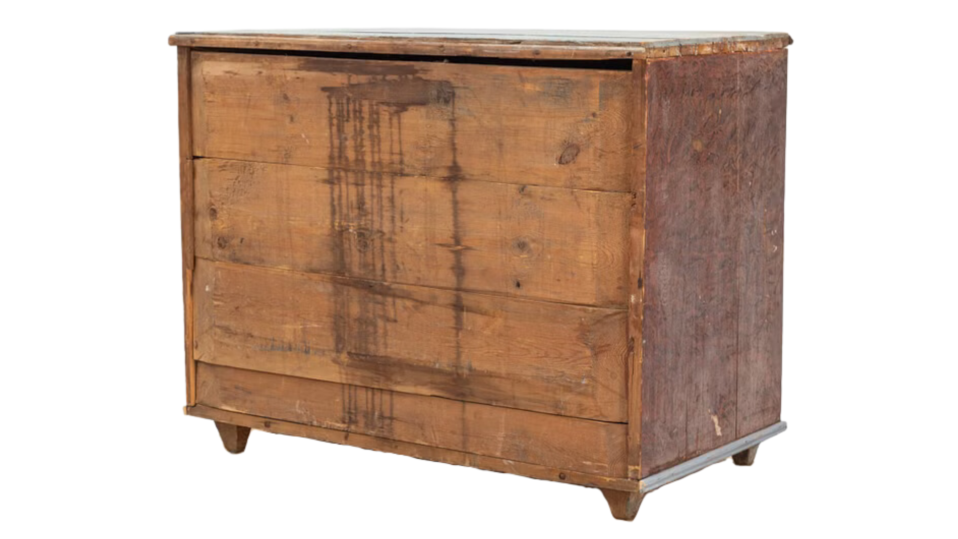 c1845 Swedish grain painted pinewood chest of drawers
