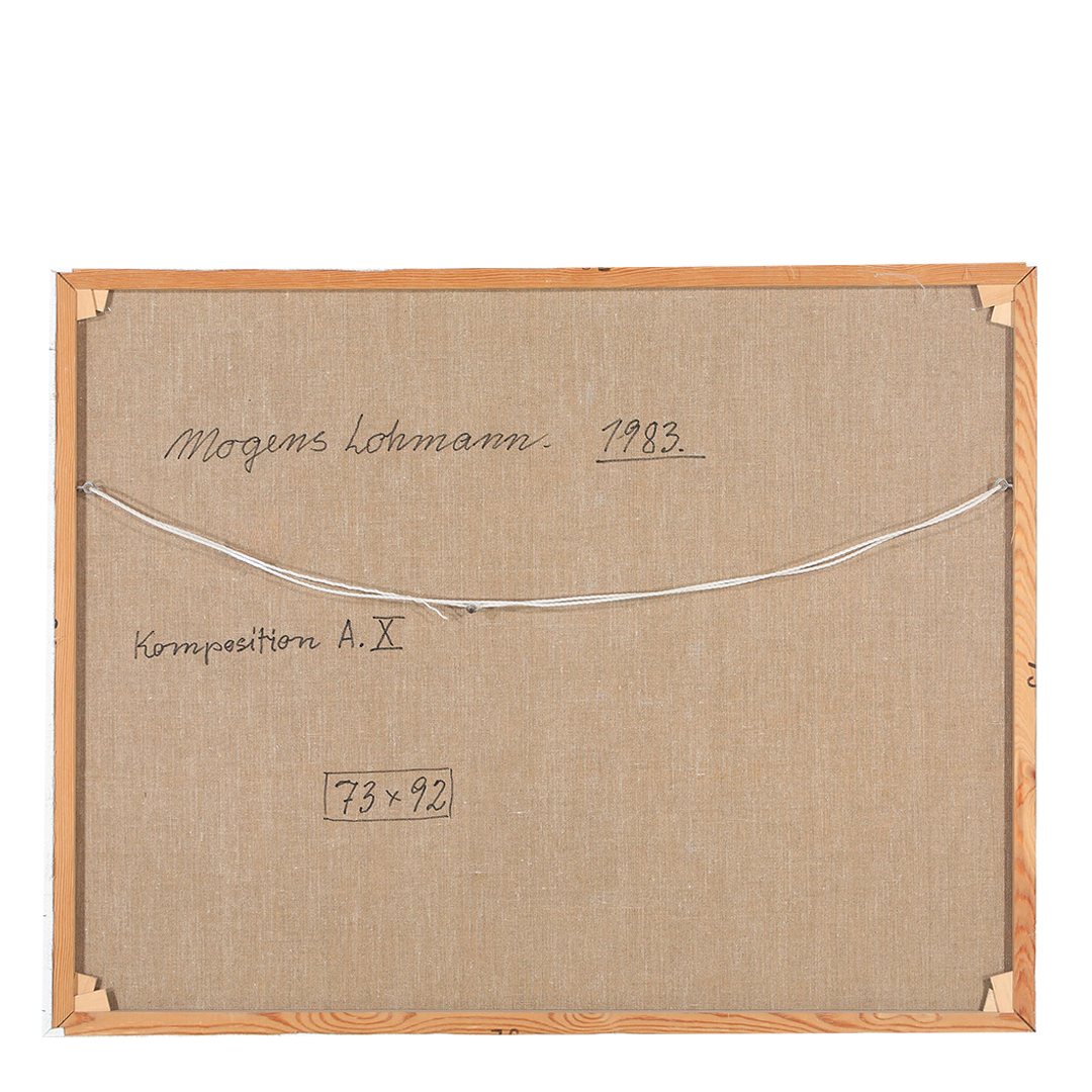 1983 Mogens Lohmann : large 36" o/c "Komposition A.X"