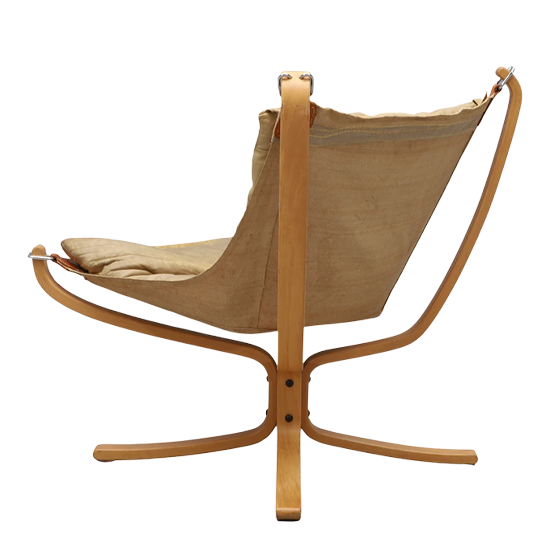 1970s Sigurd Ressell : light leather "Falcon" lounge chair, Norway