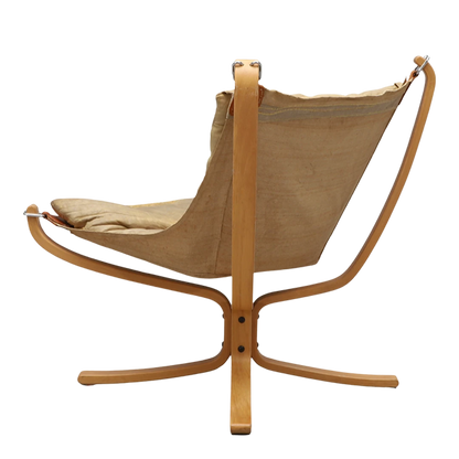 1970s Sigurd Ressell : light leather "Falcon" lounge chair, Norway