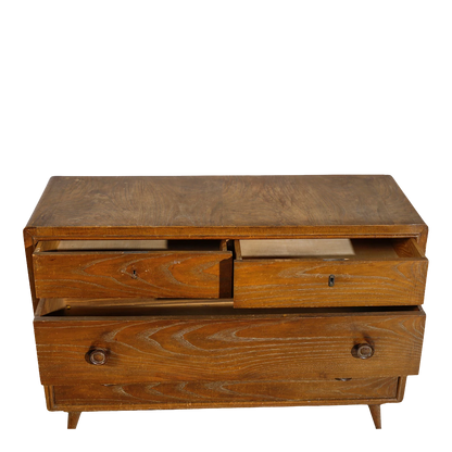 1940s Ruggero Rossi : 52" elmwood chest of drawers, Italy