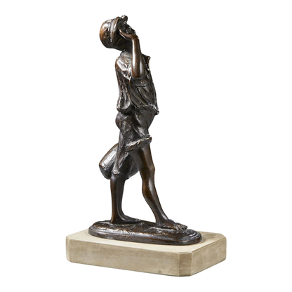 Early 1900s Mario Di Giacomo : bronze figure of a young boy