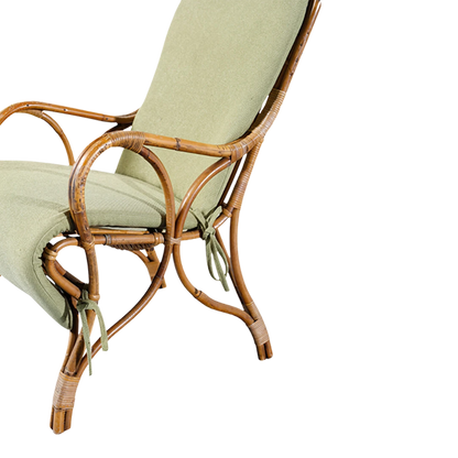 Pair 1960s Italian : tallback bamboo garden armchairs