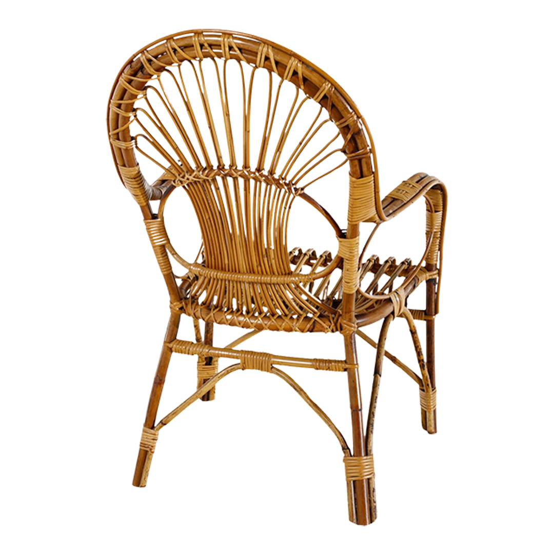 1960s Franco Albini style : rattan garden chair, Italy